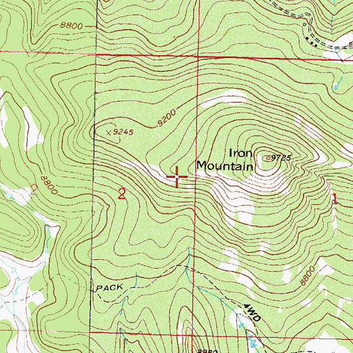 Topographic Map of Iron Mountain Mine, CO