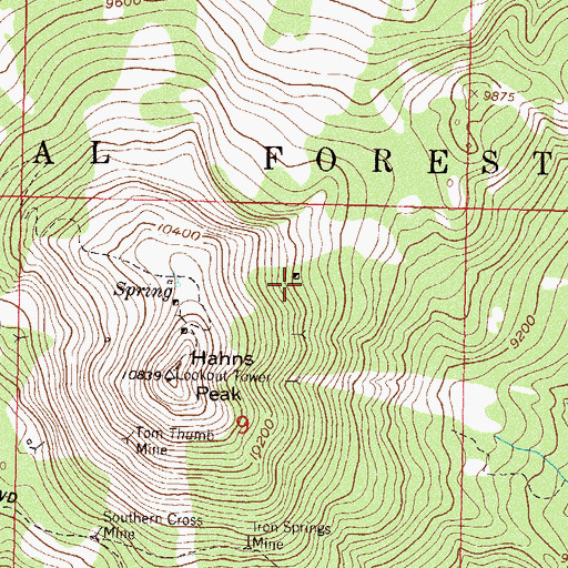 Topographic Map of Hahns Peak NE Mine, CO