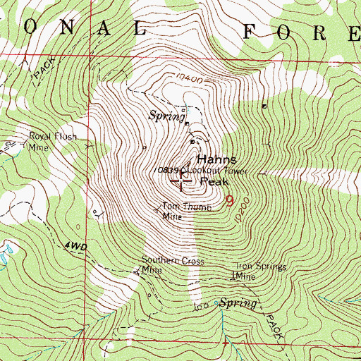 Topographic Map of Hahns Peak Central Mine, CO
