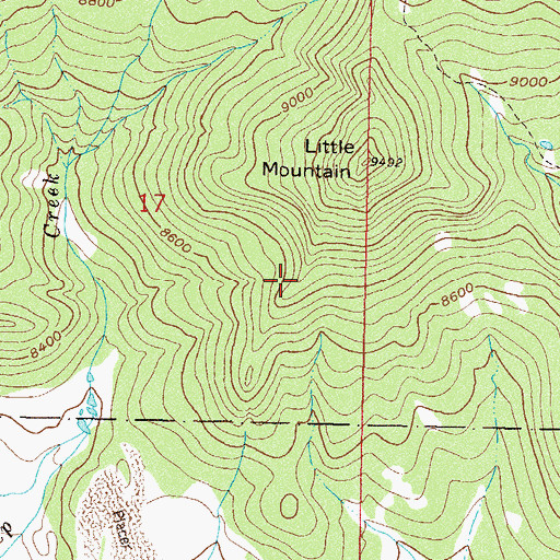 Topographic Map of Little Mountain Mine, CO
