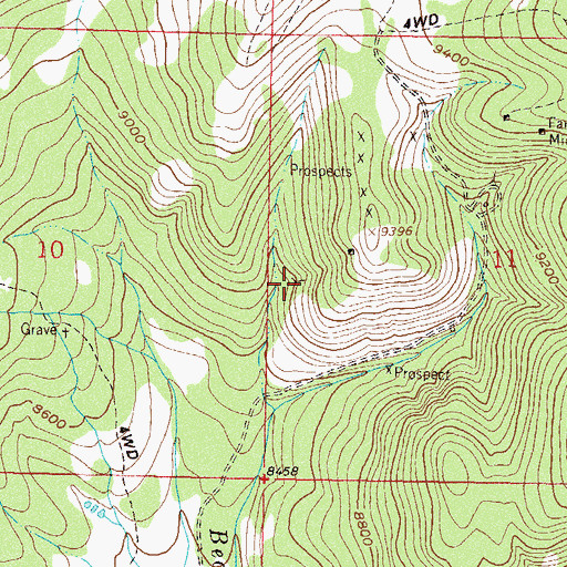 Topographic Map of Campbell Tunnel and Shaft, CO