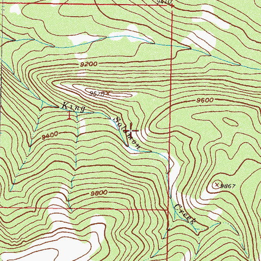 Topographic Map of King Solomon Creek Mine, CO