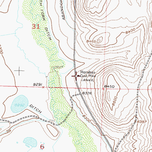 Topographic Map of Monahan Mine, CO