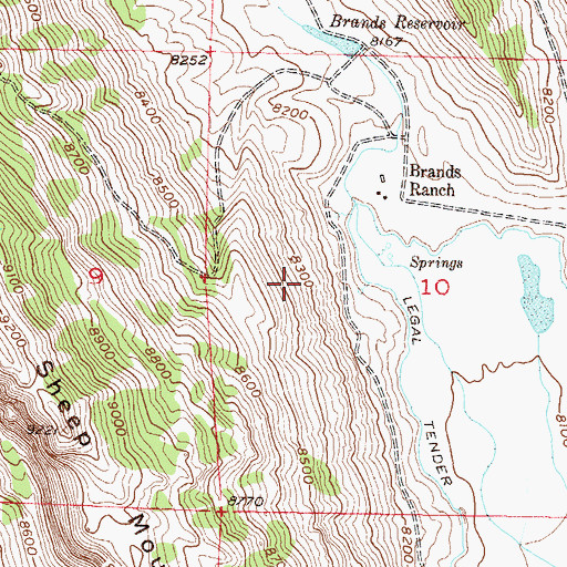 Topographic Map of Fred Brands Ranch Mine, CO
