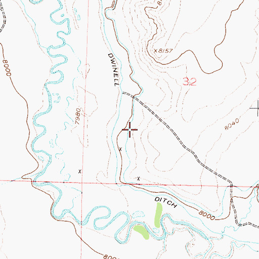 Topographic Map of Ballinger Prospect, CO