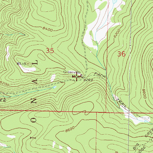 Topographic Map of Greenville Shaft, CO