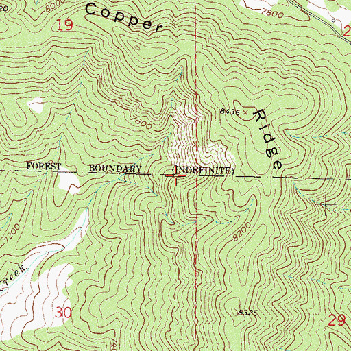Topographic Map of Copper Ridge Mine, CO