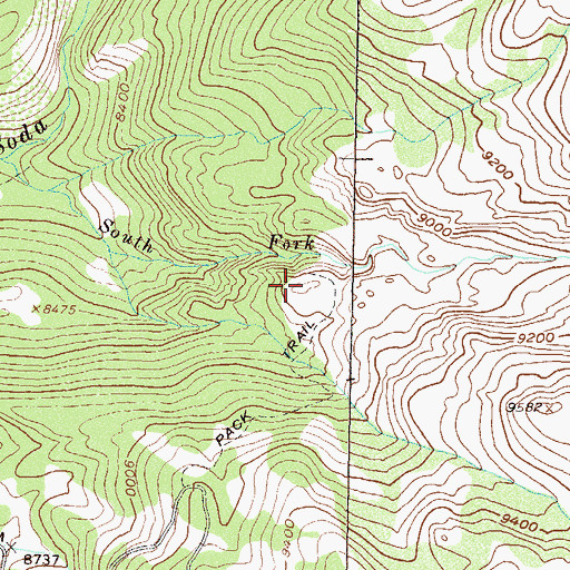 Topographic Map of South Fork Soda Creek Mine, CO