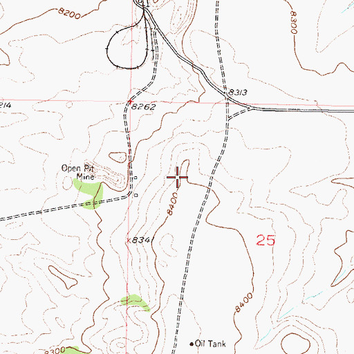 Topographic Map of Rabbitear Mine, CO