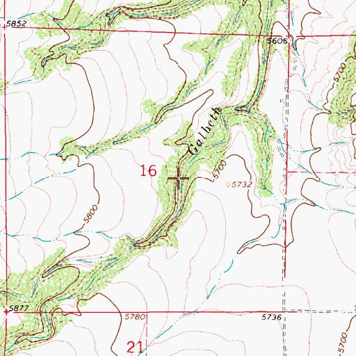 Topographic Map of Galbreth Creek Mine, CO