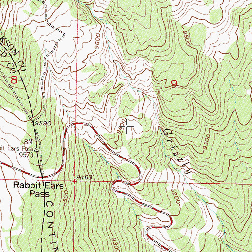Topographic Map of Rabbit Ears Manganese Deposits, CO