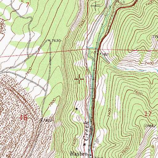 Topographic Map of Haybro Mine, CO