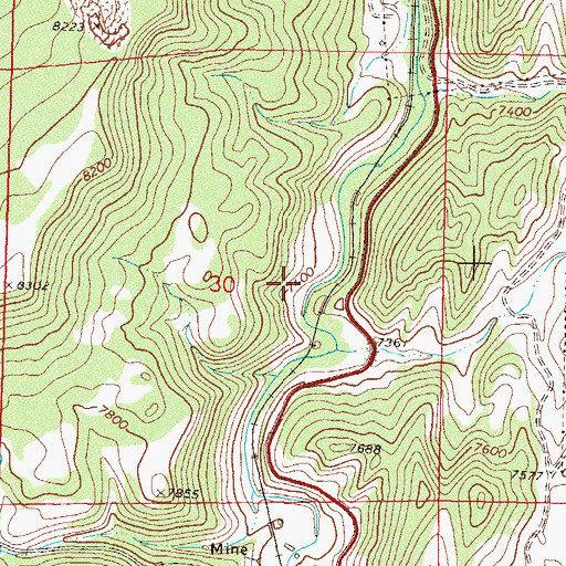 Topographic Map of Juniper Mine, CO