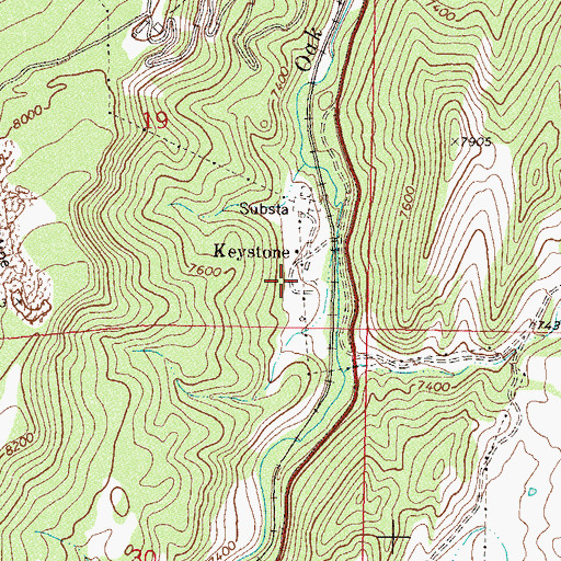 Topographic Map of Keystone Mine, CO