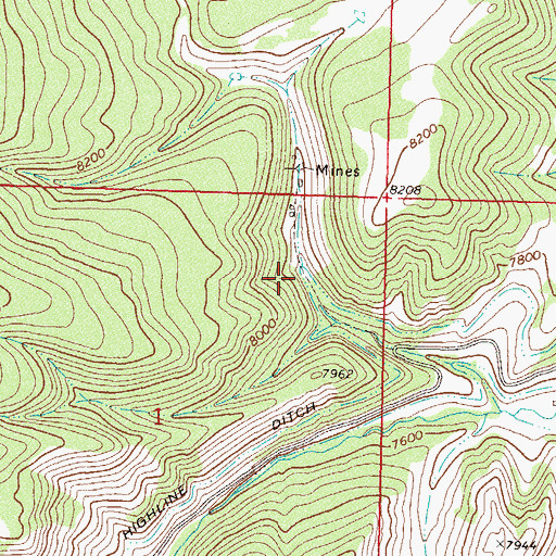 Topographic Map of Pinnacle Mine, CO