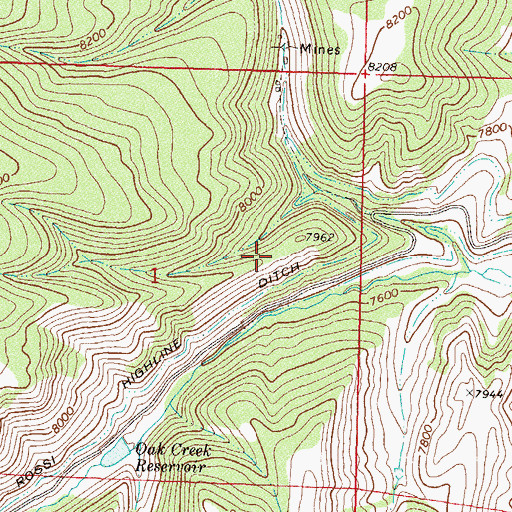 Topographic Map of Valley Mine, CO