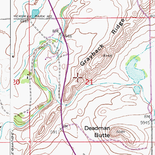 Topographic Map of Deadman Butte Mine, CO