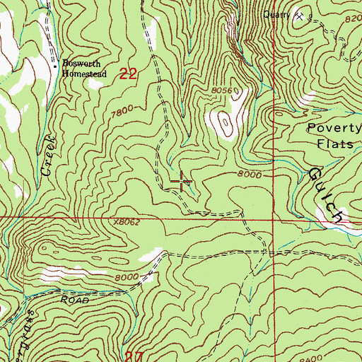 Topographic Map of Lookout Lode, CO