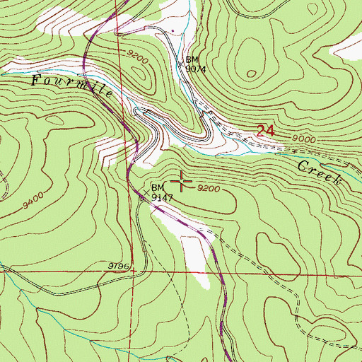 Topographic Map of Ruby Mine, CO