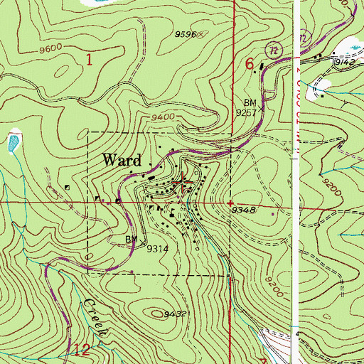 Topographic Map of Staughton Mine, CO