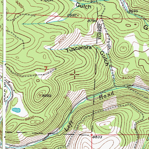 Topographic Map of U. P. Mine, CO