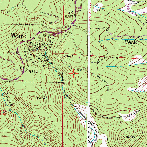 Topographic Map of Utica Mine, CO
