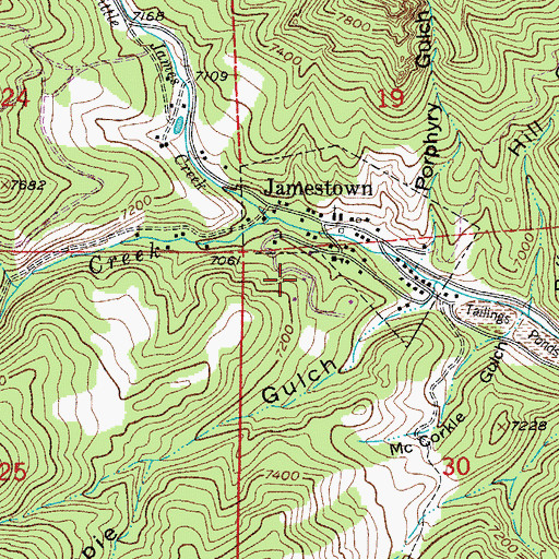 Topographic Map of Poorman Mine, CO
