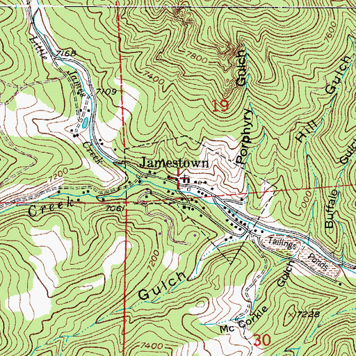 Topographic Map of Gold Leaf Lode, CO