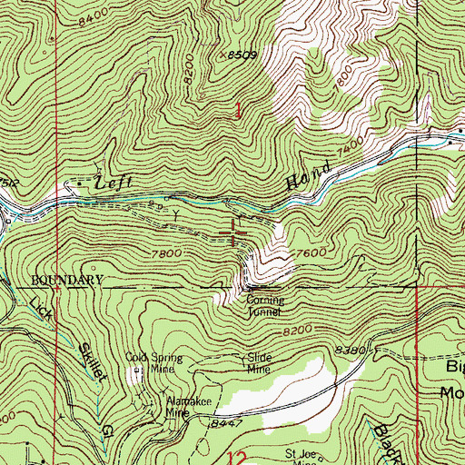 Topographic Map of Gold Lake Mine, CO