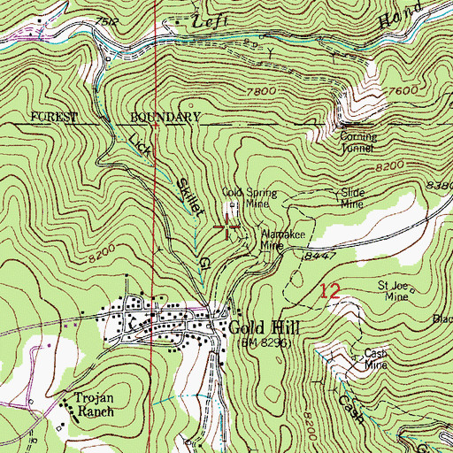 Topographic Map of Alturas Mine, CO
