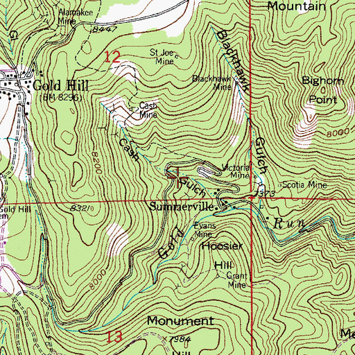 Topographic Map of Atlanta Mine, CO
