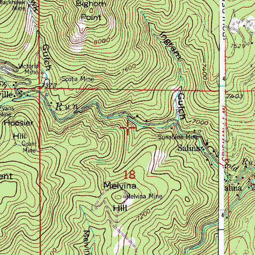 Topographic Map of Belle Mine, CO