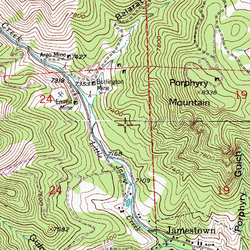 Topographic Map of Brown Spar Mine, CO