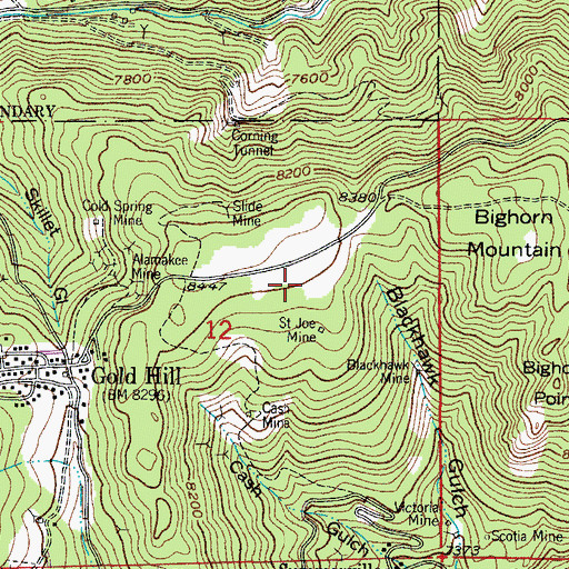 Topographic Map of Columbus Mine, CO