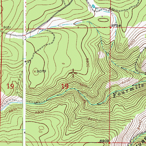 Topographic Map of Copper Glance Mine, CO