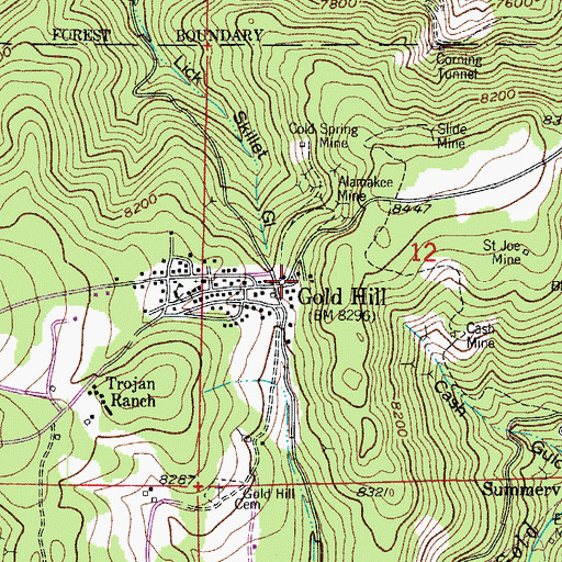Topographic Map of Dolly Number One Mine, CO