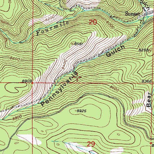 Topographic Map of Dolly Varden Mine, CO