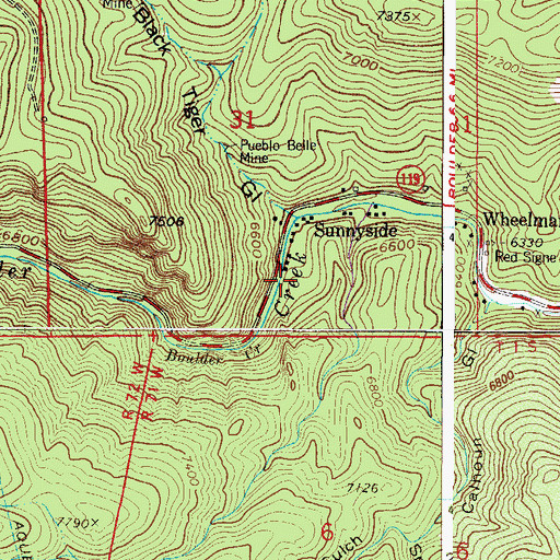 Topographic Map of Floyd Mine, CO