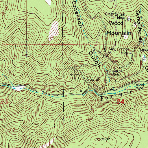 Topographic Map of Forest Mine, CO