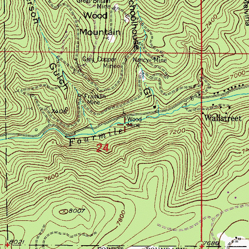 Topographic Map of Fraction Mine, CO