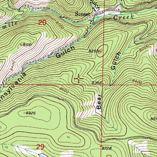 Topographic Map of Free Courage Mine, CO