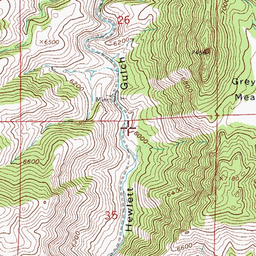 Topographic Map of Green Rock Mine, CO