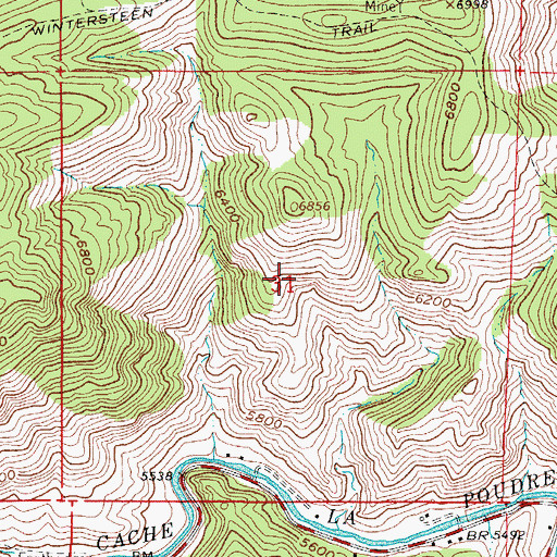 Topographic Map of Vona Mae Mine, CO