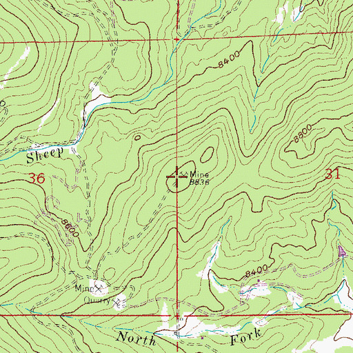 Topographic Map of Crystal Snow Mine, CO
