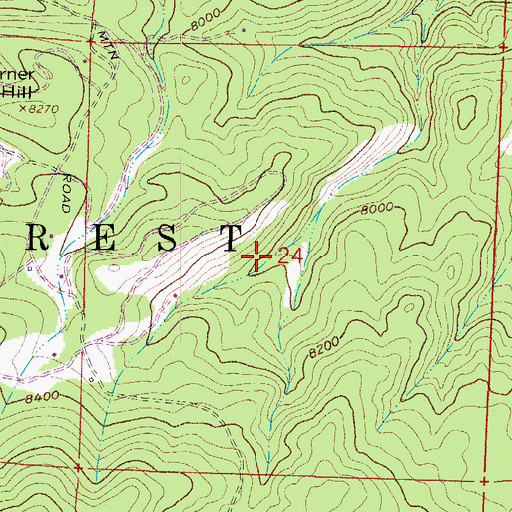 Topographic Map of Corral Pole Mica Mine, CO