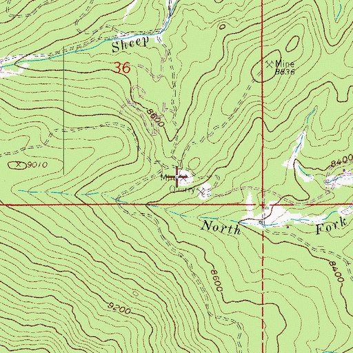Topographic Map of Plains View Mine, CO