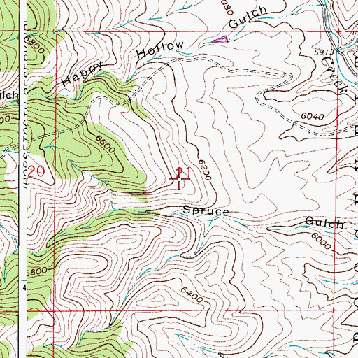 Topographic Map of Ball Scheelite Mine, CO