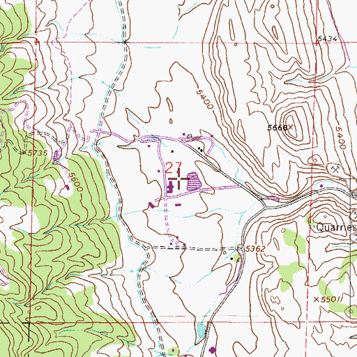 Topographic Map of Mint Quarry, CO