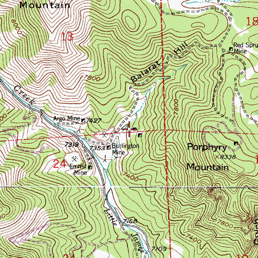 Topographic Map of Alice Open Pit, CO