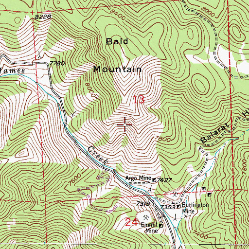 Topographic Map of McKinley-Stanley Mine, CO
